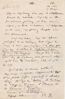 Charles Baudelaire / Autograph Letter Signed P. Malassis. Edgar Poe Opium