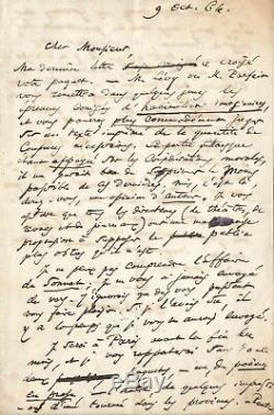Charles Baudelaire Autograph Letter Signed / Poe And Small Poems In Prose