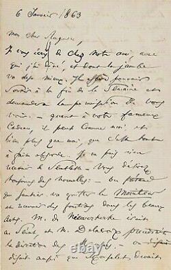 Charles Baudelaire Autographed Letter Signed on Delacroix, Gautier and Barbey