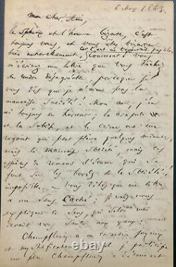 Charles Baudelaire Important Signed Autograph Letter Addressed To Champfleury