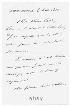 Charles De Gaulle / Autograph Letter Signed / Edith Piaf