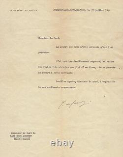 Charles De Gaulle Tapuscrit Letter Signed To A Parish Priest. 1946. Autograph