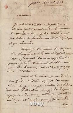 Charles De Longchamps Signed Autograph Letter To Pierre-marie-michel Lepeintre
