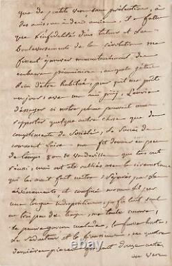 Charles De Longchamps Signed Autograph Letter To Pierre-marie-michel Lepeintre