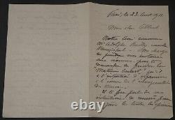Charles Desvergnes, Sculptor Autography Letter Signed From 3 Pages 1911