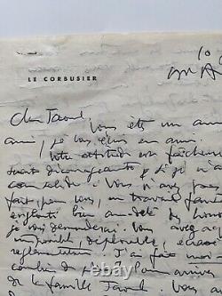 Charles E. Jeanneret, also known as LE CORBUSIER (1887-1965). Signed autograph letter