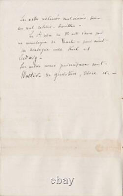 Charles Garand Signed Autograph Letter To Charles De Chilly Theatre