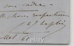 Charles Joshua Chaplin Signed Autograph Letter The Little Canvas 1861