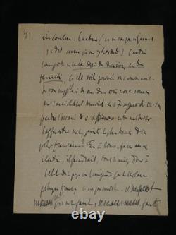 Charles Maurras Long Letter Autographed Signed 7pp