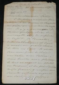 Charles Thélin Autograph letter signed by Napoleon III to Wilhelmshöhe 1870