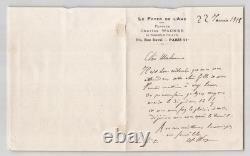 Charles Wagner Pasteur Autographed Letter Signed Hearth of the Soul 1918