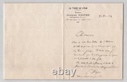 Charles Wagner Pasteur Autographed Letter Signed to Mr. Cousin 1908 Charles Wagner Pasteur Autographed Letter Signed to Mr. Cousin 1908