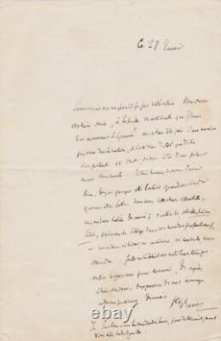 Charles-augustin Sainte-beuve Signed Autograph Letter To Jeanne Detourbay