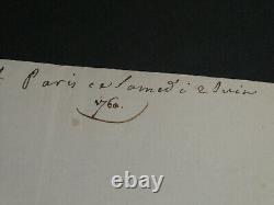 Charles de Rohan-Soubise Autographed Letter Signed 1760