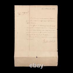 Chateaubriand Rare Signed Letter to a Diplomat. Restoration. Paris. 1822.