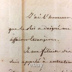 Chateaubriand Rare Signed Letter to a Diplomat. Restoration. Paris. 1822