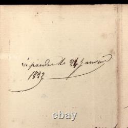 Chateaubriand Rare Signed Letter to a Diplomat. Restoration. Paris. 1822