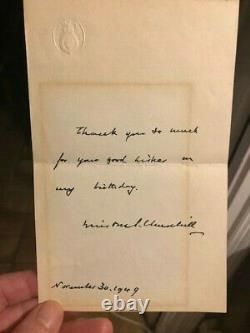 Churchill Winston Autograph Letter Signee 1949 Birthday Rare