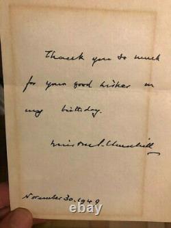 Churchill Winston Autograph Letter Signee 1949 Birthday Rare