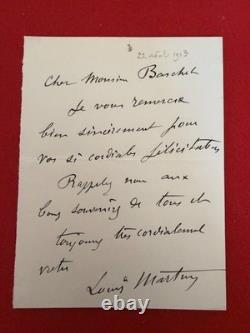 Ci66#-Signed Autograph Letter-Louis Martin-Pasteur Institute-René Baschet-1913