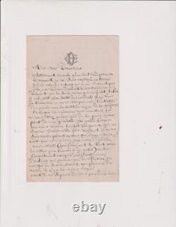 Circa 1875. Edmond Delannoy. Theater. Signed autograph letter. Offenbach. Text+