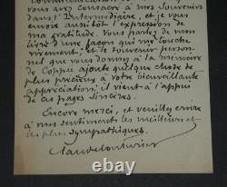 Claude Couturier Signed autograph letter François Coppée 1913