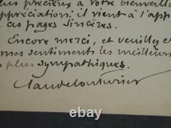 Claude Couturier Signed autograph letter François Coppée 1913