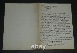 Claude Couturier Signed autograph letter François Coppée 1913