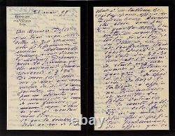 Claude MONET Autographed Letter Signed. The works of his friend Alfred SISLEY