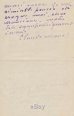 Claude Monet / Autograph Letter Signed