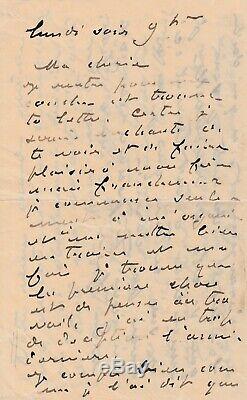 Claude Monet Autograph Letter Signed To His Wife On The Rouen Cathedral