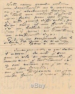 Claude Monet Autograph Letter Signed To His Wife On The Rouen Cathedral