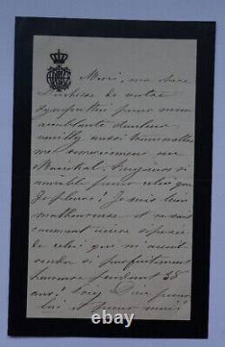 Clémentine of Orléans Autographed Letter of Mourning, 1881