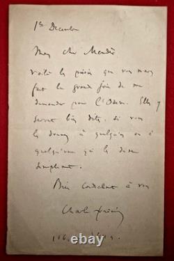 Cn78-Signed Autograph Letter-Charles Frémine-journalist-writer