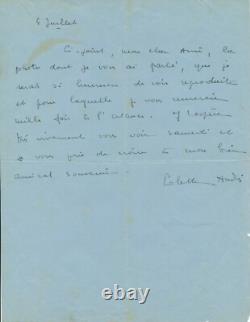 Colette ANDRIS dancer writer autographed letter nude photo 1936