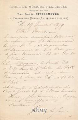 Composer Gustave LEFÈVRE 4 signed autograph letters beautiful correspondence