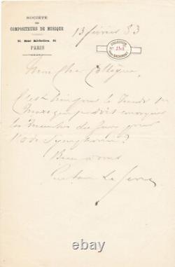 Composer Gustave LEFÈVRE 4 signed autograph letters beautiful correspondence