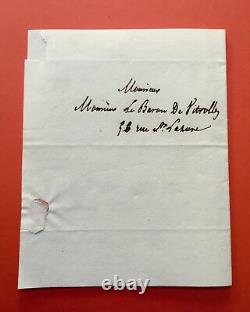 Congratulation Of Lammenais Autograph Letter Signed To Baron De Vitrolles