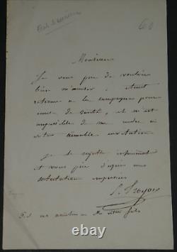 Constant Troyon Autographed Signed Letter, his health keeps him in the countryside