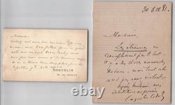 Coquelin Senior & Junior Signed autograph letter and card, Comédie-Française