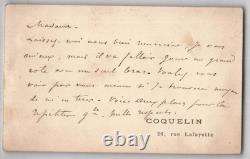 Coquelin Senior & Junior Signed autograph letter and card, Comédie-Française