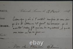 Count Clement De Ris Autographed Letter Signed, Palace of the Louvre, 1856