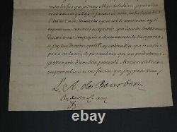 Count of Toulouse de Bourbon Letter with Signed Autograph Annotation 1703