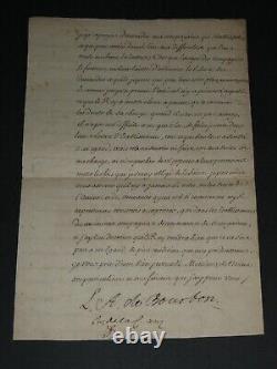 Count of Toulouse de Bourbon Letter with Signed Autograph Annotation 1703