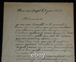 Curious signed autograph letter: Admirer of Mistinguett & Invention 1925