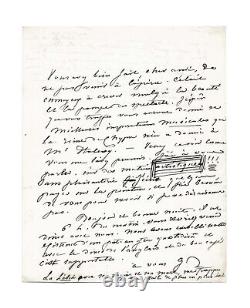 DELACROIX George SAND / Autographed signed letter / Women of Algiers / Ingres