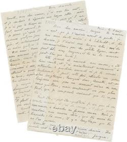 DOMINIQUE AURY Thierry MAULNIER/ x2 Signed Autograph Letters / Love / 1936