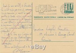 D. Lasserre Swiss Historian Autograph Card Signed Napoleon Hitler Comparison