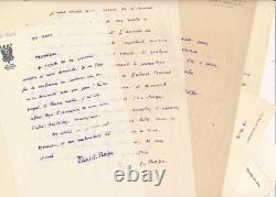 Daniel-Rops 4 signed autograph letters and 4 signed autograph cards