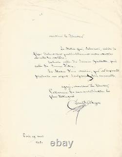 David Dangers Autograph Letter Signed. The Statues Of Moliere And Jeanne D'arc